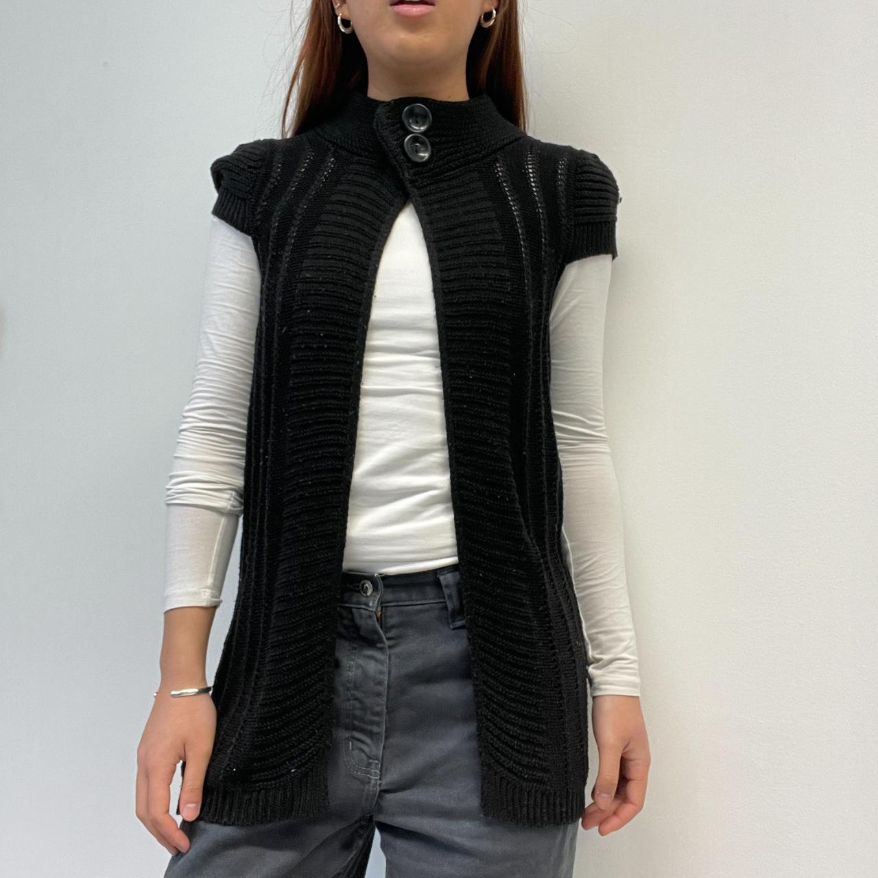 Black Knitted Cutout Cardigan