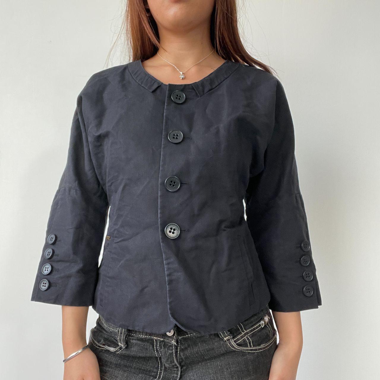 Black Fitted Button Up Jacket