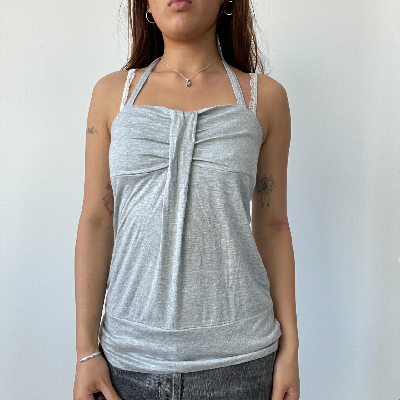 Grey Halter Neck Vest Top