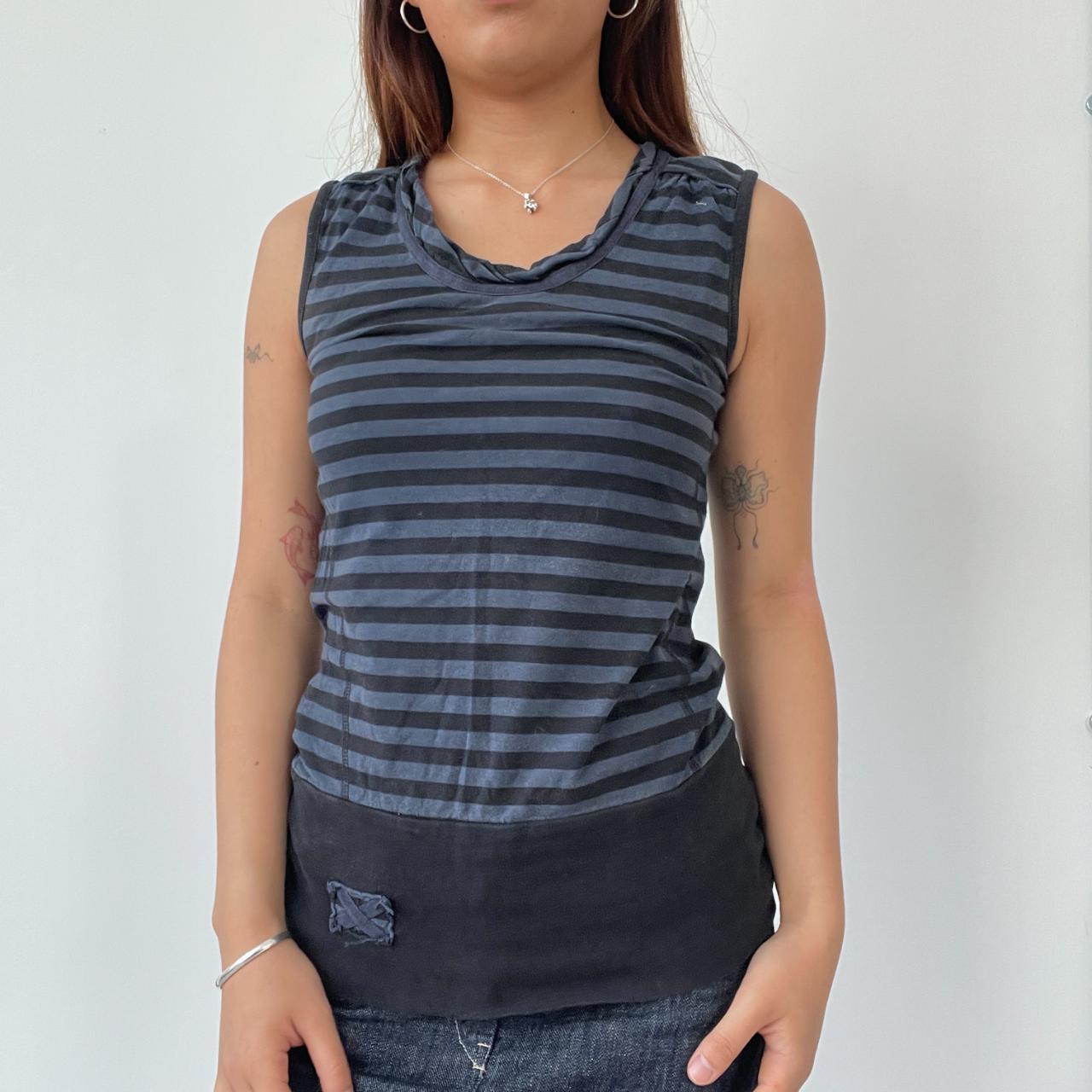 Navy blue Stripy Vest Top