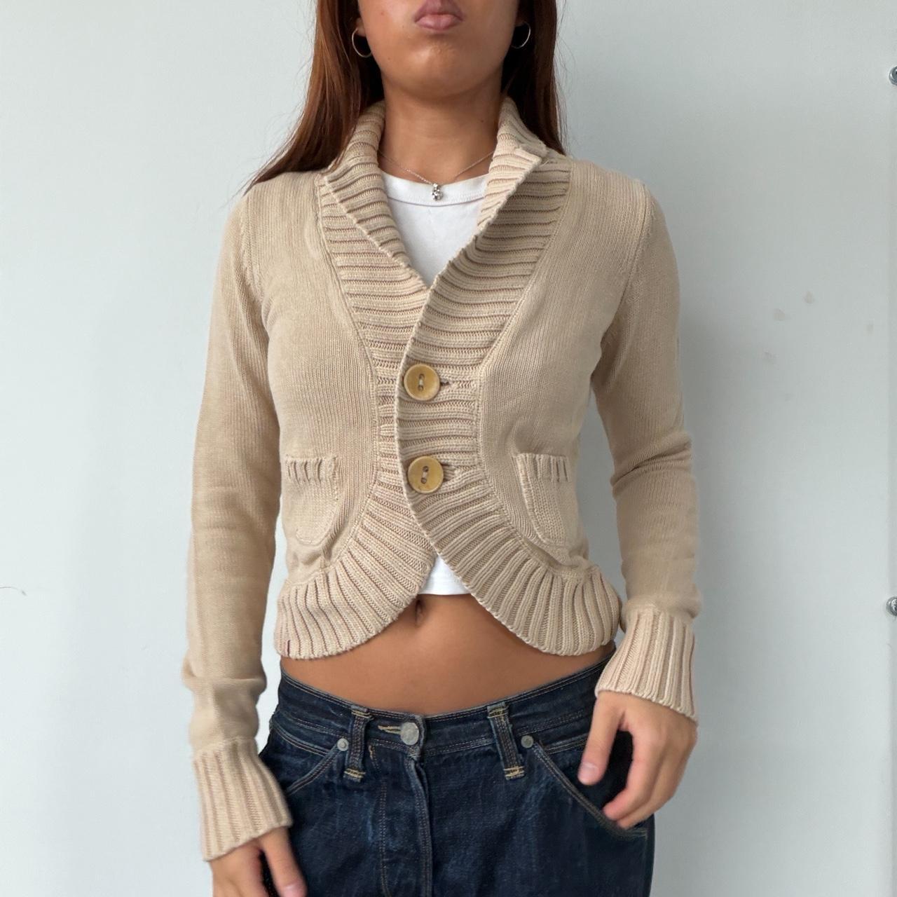 Vintage Beige Knit Cardigan