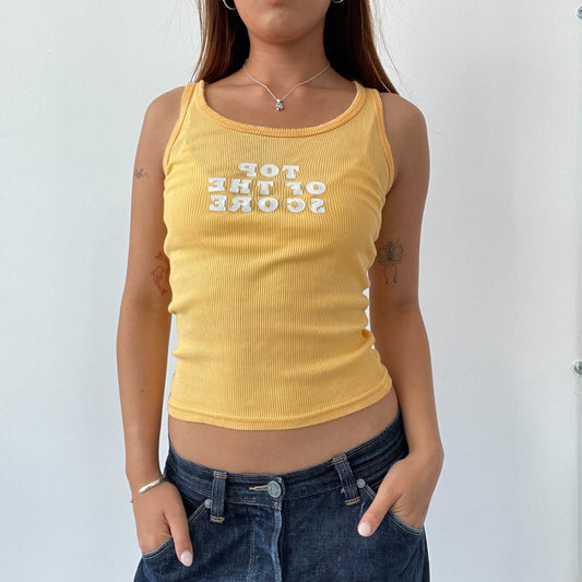 Orange Slogan Tank Top