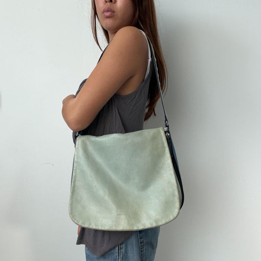 Vintage Blue Italian Leather Shoulder Bag