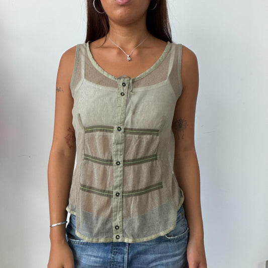 Vintage Mesh Khaki Cop Copine
