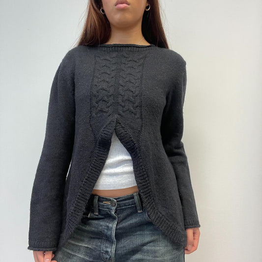 Black Cutout Knit Jumper