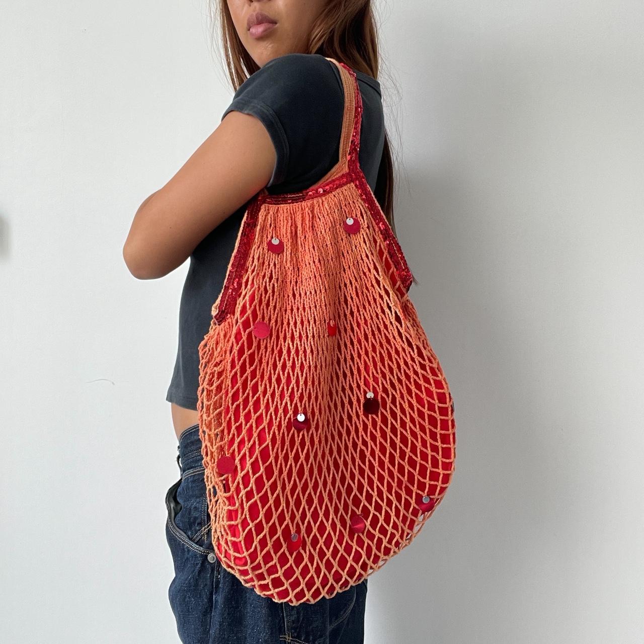 Vintage Orange Crochet Bag