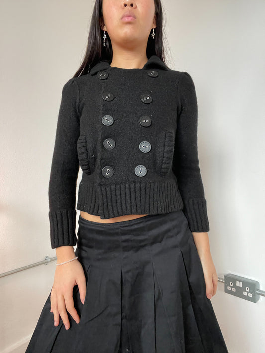 Black double breasted jumper