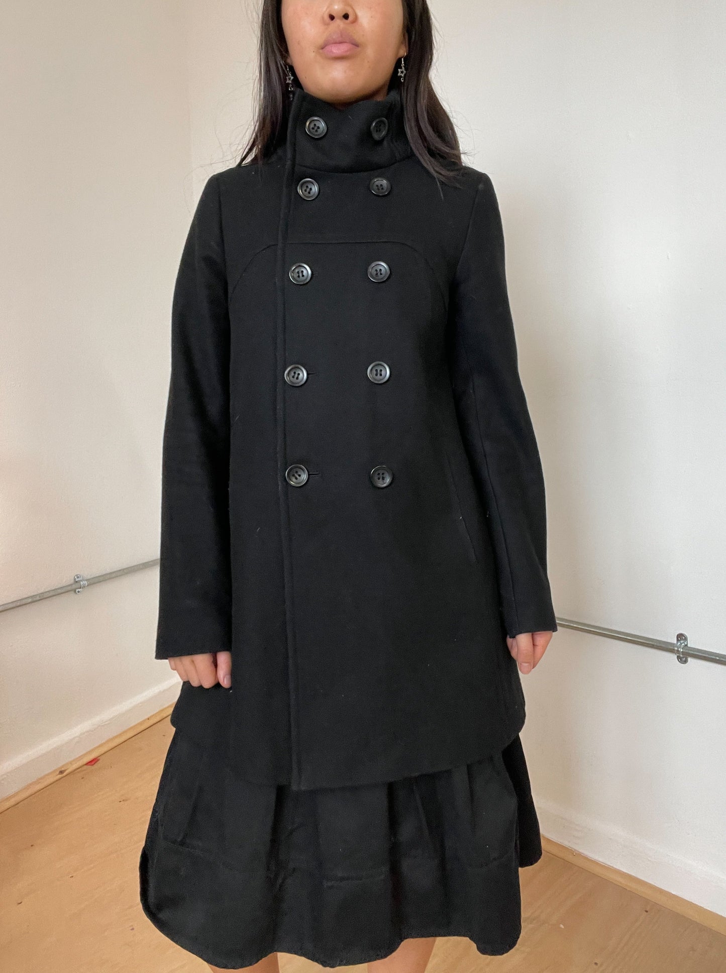 Black double breasted coat